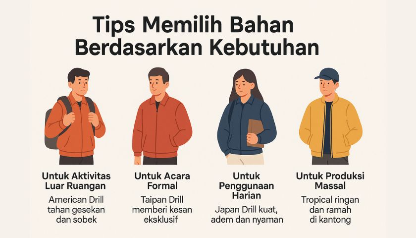 cara memilih bahan almamater terbaik
